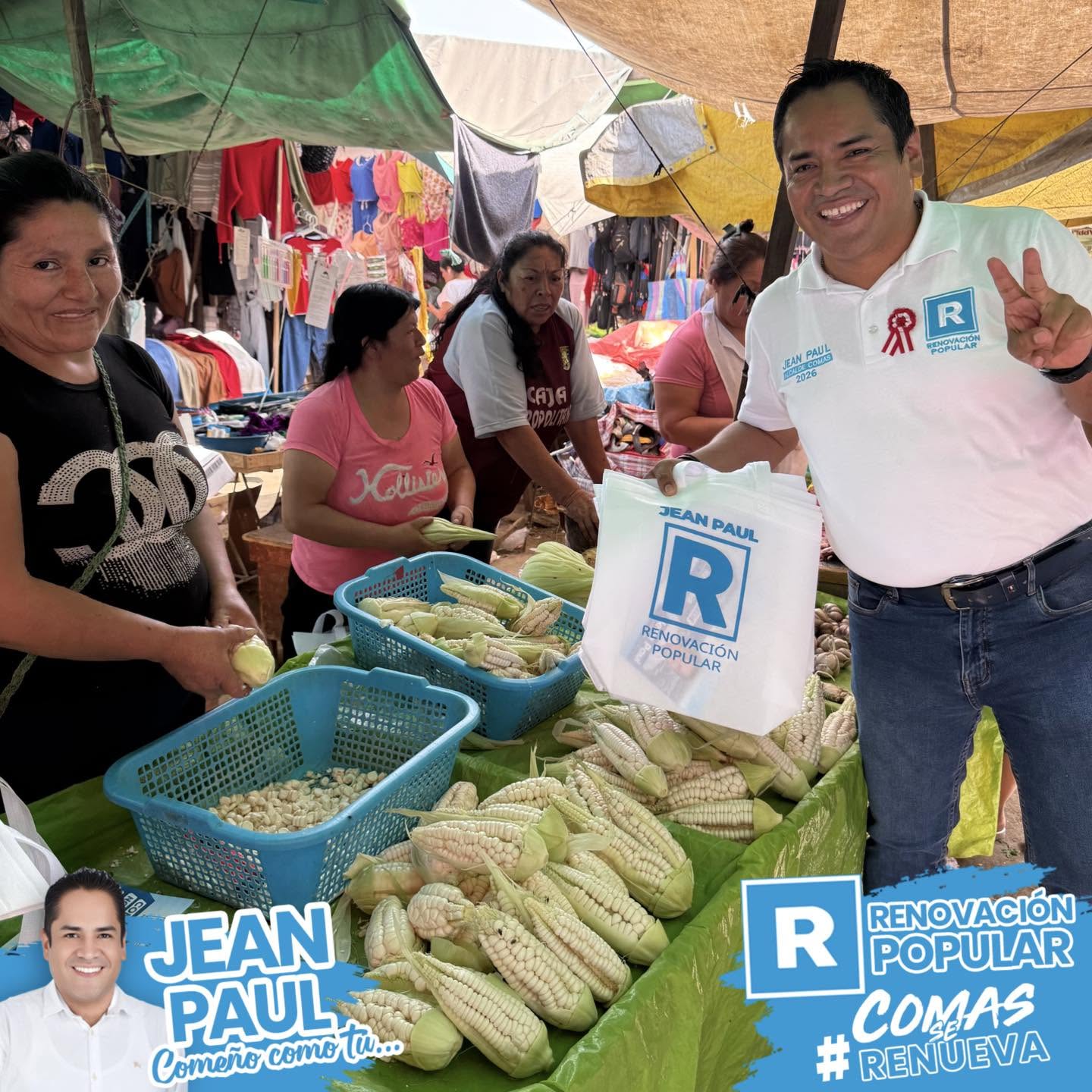 Jean Paul con vecinos en Comas